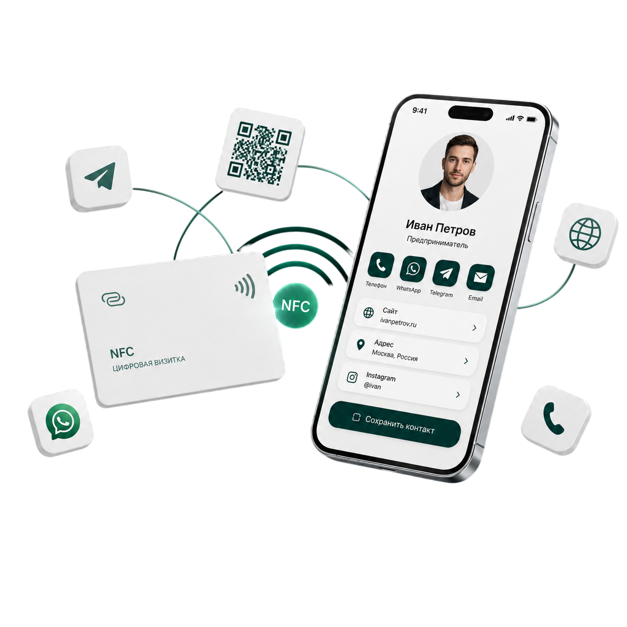 Цифровая визитка на смартфоне